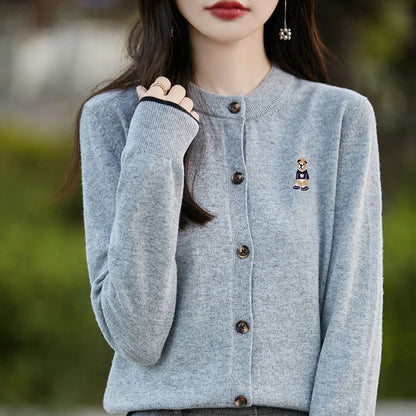 Cardigan elegante de manga comprida – atemporal, confortável & Elegante para o outono