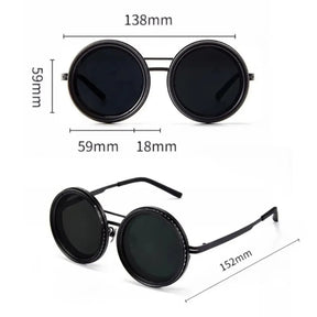 Sunglasses - Manual Dimming Sunglasses Vintage Steampunk Round Rotatable Adjustment Glasses Mountaineering Fishing Polarized Lenses