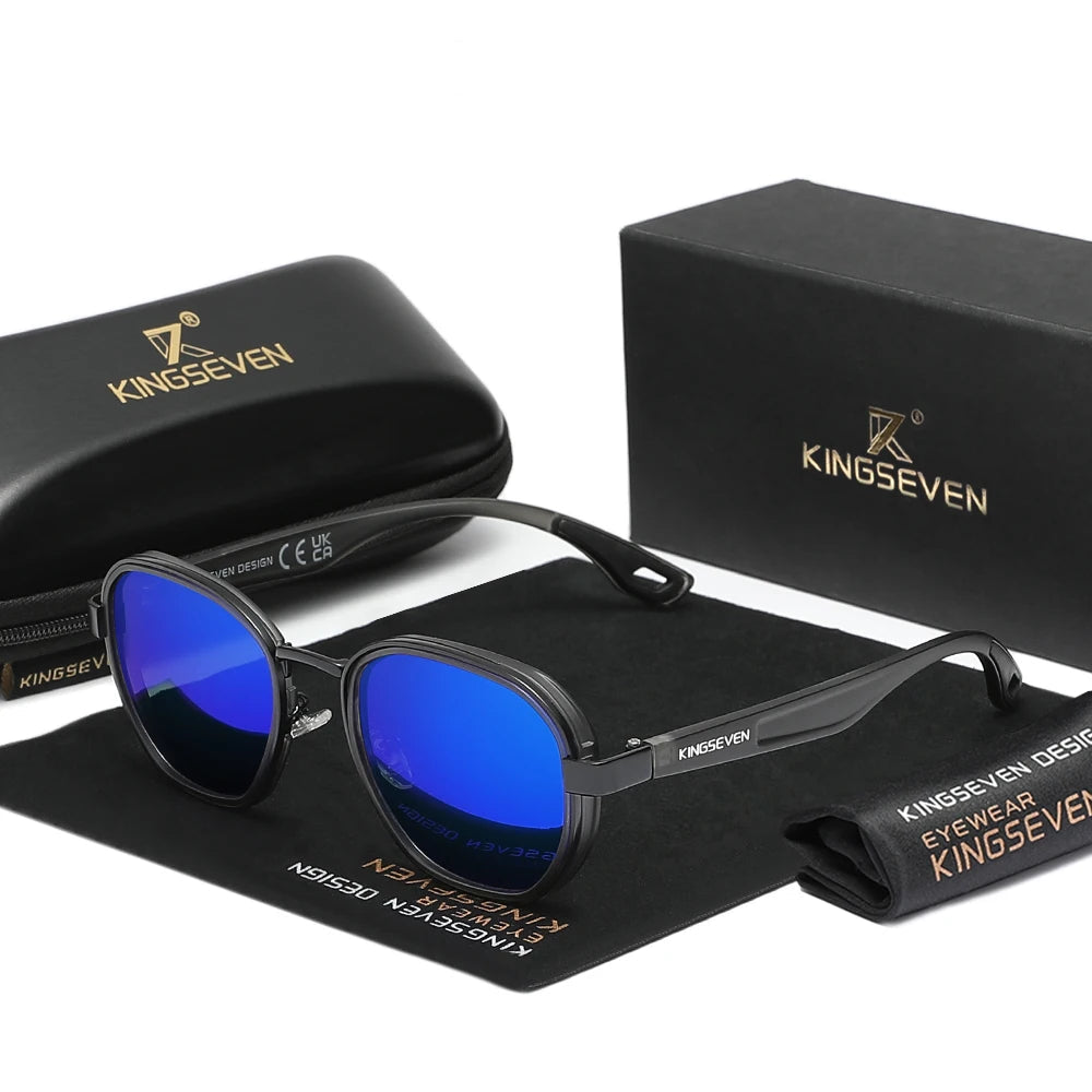 Diseño retro unisex | Gafas de sol polarizadas con protección UV400 y montura redonda de lujo