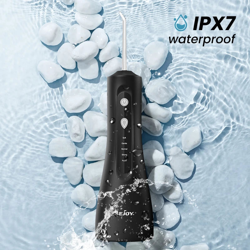 Water Flosser Cordless Oral Irrigator for Teeth Cleaning Denture Brushes for Home Travel 5 Dental Tips IPX7 Portable