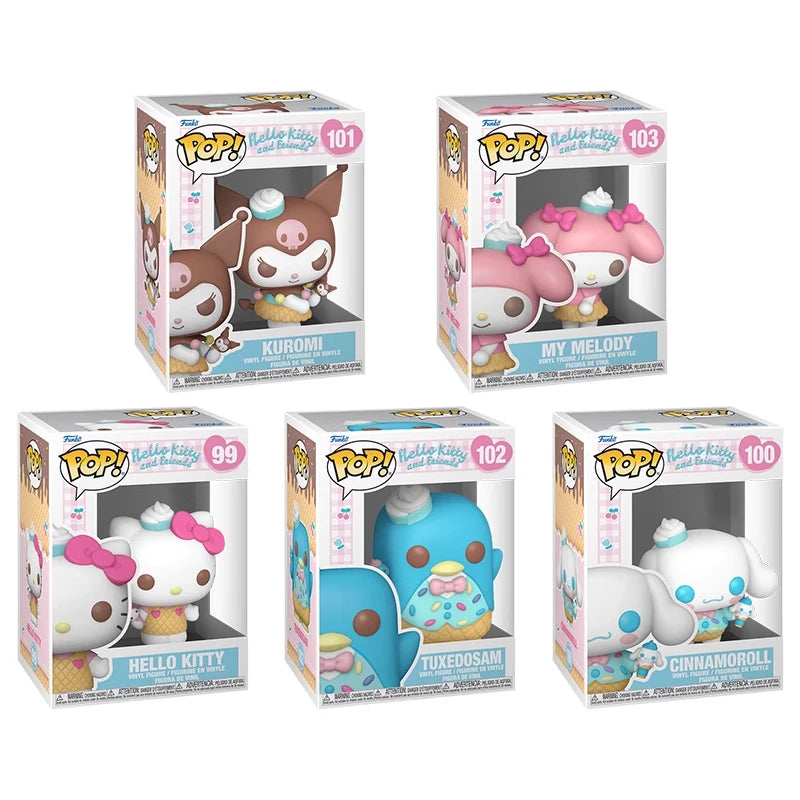 Genuine Edition FUNKO POP™ HelloKitty, My Melody, Kuromi Anime Action Desktop Ornament  Collectible Model