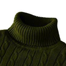 Suéter de cuello de tortuga de lana para hombres - casual y cálido