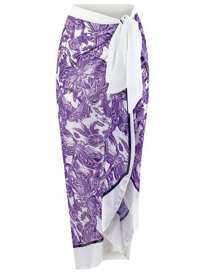 S- XL trykt bøyle badedrakt for kvinner Bikini med høy midje Dame badetøy Tredelt bikinisett Badedrakt Swim V4106