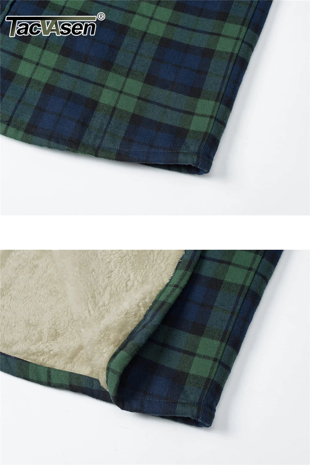 MIAMI TAC - Men’s Fleece Lined Flannel Jacket – Plaid Cotton Winter Coat
