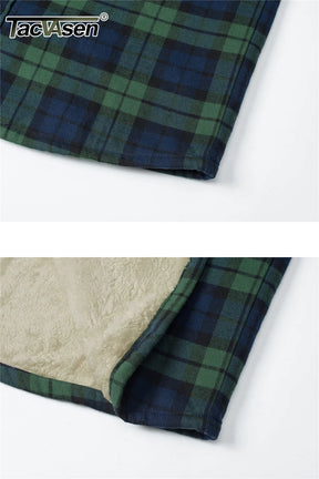MIAMI TAC - Men’s Fleece Lined Flannel Jacket – Plaid Cotton Winter Coat