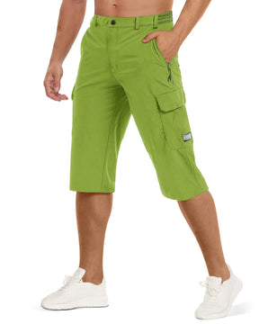 MIAMI TAC -Summer Quick Dry 3/4 Capri Pants Men's Casual Multi-Pockets Lightweight