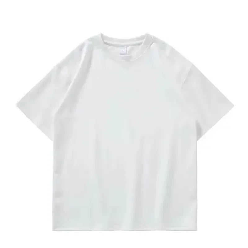 Camiseta -600g Camiseta masculina de manga curta grossa de algodão puro resistente - alta qualidade