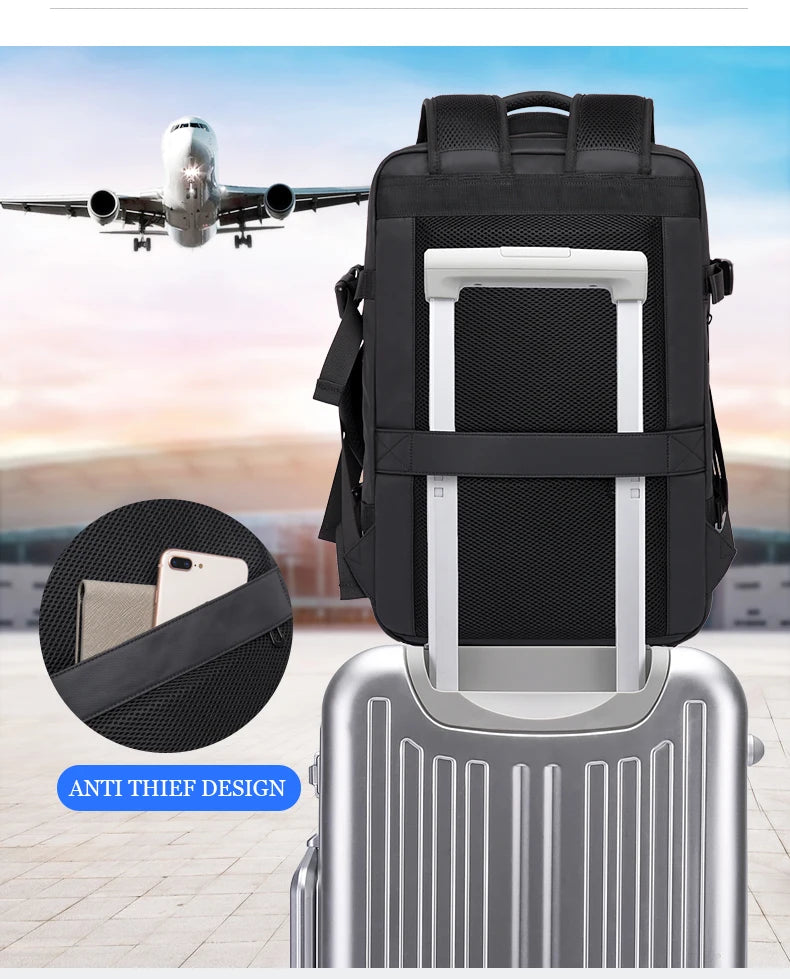 Expandable Waterproof Travel Backpack – Fits 17.3" Laptop – Large Capacity for Travel, Business & Outdoor – Unisex