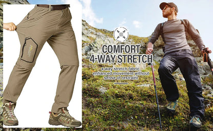 Pantalones tácticos de senderismo para hombre: impermeables y de secado rápido & Protección UV