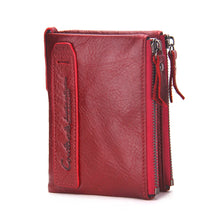Guido portafoglio in pelle Donne Donne Luxury Brand Double-Zipper Piccola per piccola moneta Female Classic Bag del supporto per carta d'identità