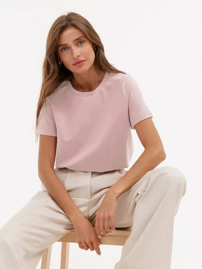 Dames T-shirt 100% katoen Basis Modieuze tops Overhemden 230g/㎡