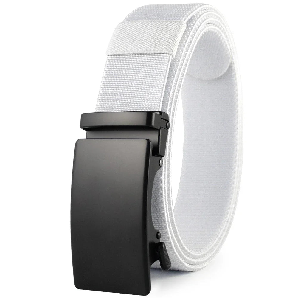 Sports Elastic Tactical Belt – Automatic Metal Buckle, Stretch Nylon Military Unisex Belt (115–150CM)