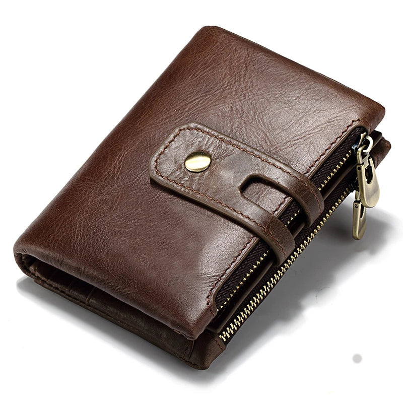 Miami Design - Humer ™ Retro Wallet UNISEX RFID - Anti -Lotheft - Anti -PickPocket -Genuina in pelle Hasp Hasp Caspile Canta