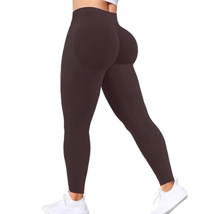 Peach-lift yogabyxor med trippel midjeband – hög midja, skulpterande passform och andningskomfort för gym och vardagsbruk.