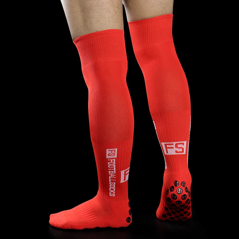 New Long FS Football Socks Men Women Sports Round Silicone Non-Slip Grip Football Socks