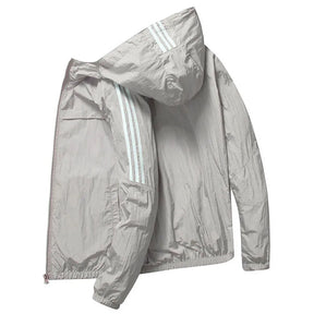 Summer Camping Senderismo Jackets Hombres de pesca Ciclismo con capucha Sports de gimnasio que se extiende al aire libre Propectora del sol