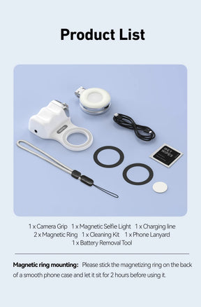 TELESIN ™ Phone Camera Shoot Hand Grip - Magnétique Portez avec télécommande pour iPhone et Android
