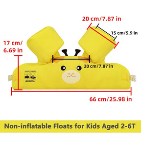 Swim Vest for Kids Cute Swimming Pool Jacket Floats Non-Inflatable Baby Boys Girls Arm Band Buoyancy Aids for Children Aged 2-6T