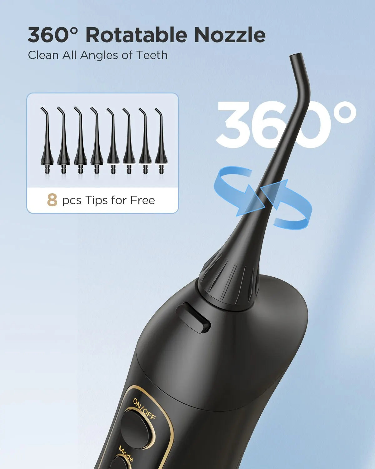 Water Flossers Oral Irrigator- Dental 3 Modes Water Tank for Teeth 300ML Waterproof Teeth Cleaner