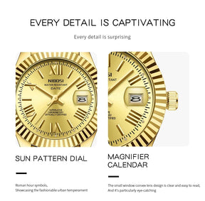 Reloj de mujeres de acero inoxidable impermeable de Miami Express-Dial luminoso, pantalla de fecha, movimiento de cuarzo