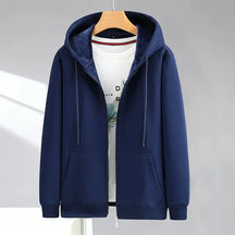 M - 12xl - Sweat à capuche de grande taille pour hommes - zip-up, doublé de polaire, coton, ajustement décontracté