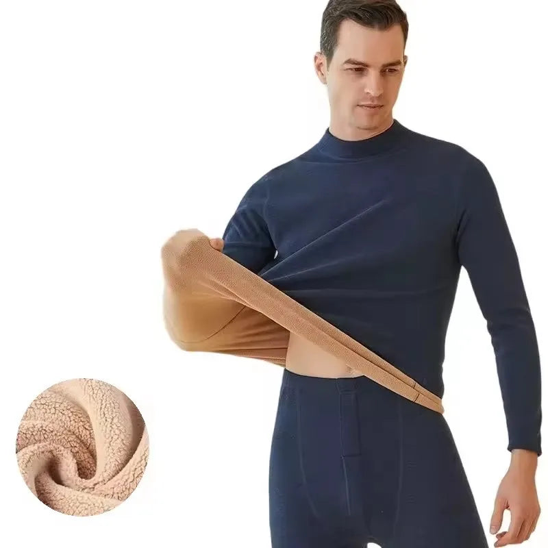 Large Størrelse 8XL Termisk undertøysett for menn Høst Vinter Fritid Ensfarget Long Johns Holder varmen Kaldt vær Termisk klær