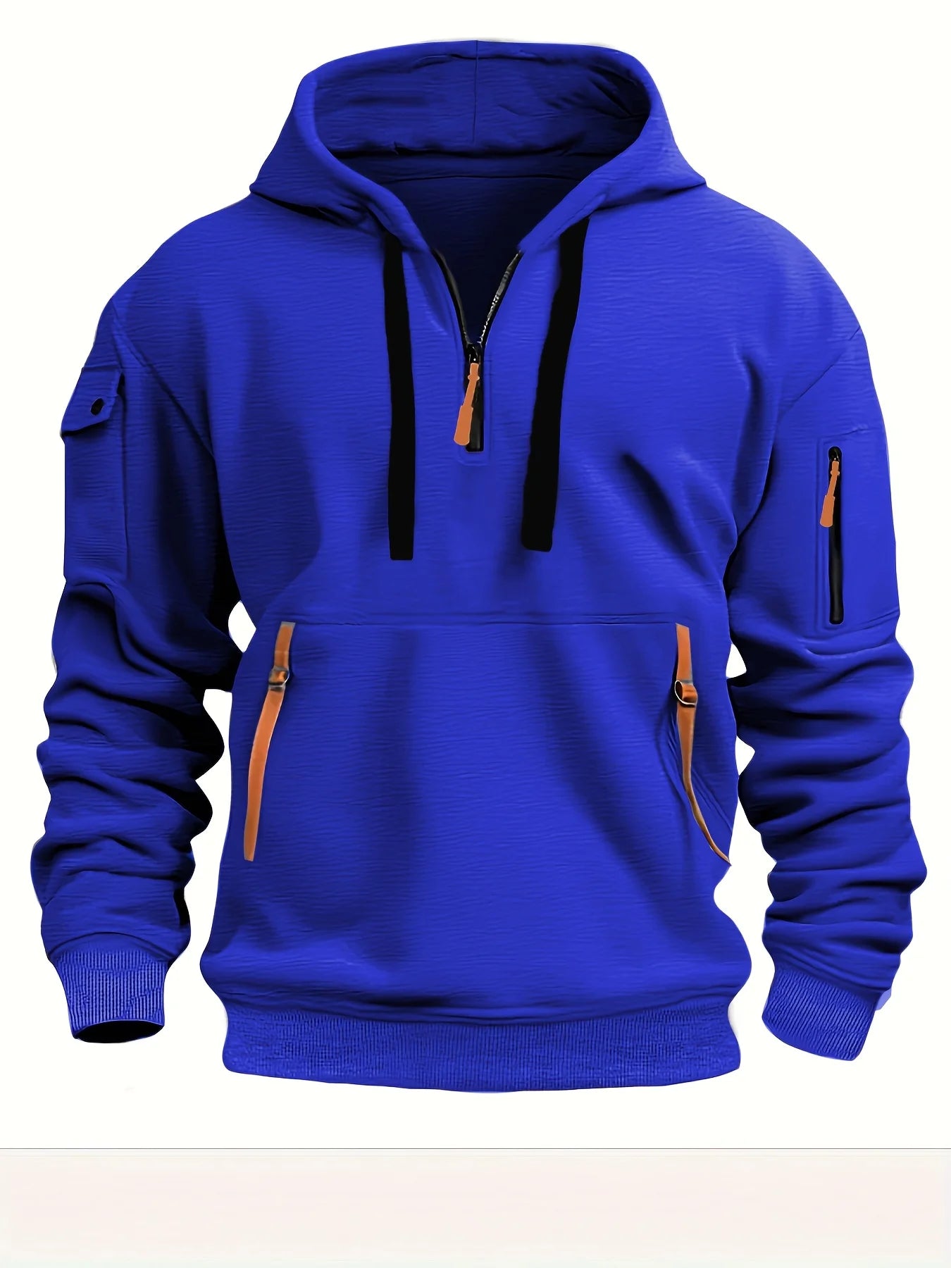 Caperos de moda casual para hombres-sudadera de pulverización de medio zip para primavera y otoño | Chaqueta de estilo de fitness y calles