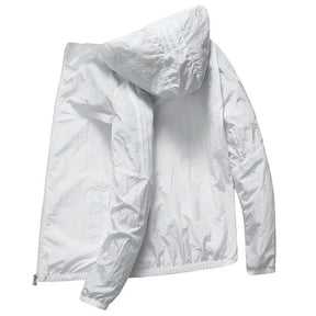 Summer Camping Senderismo Jackets Hombres de pesca Ciclismo con capucha Sports de gimnasio que se extiende al aire libre Propectora del sol