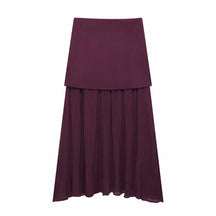 Women’s Knitted Skirt Set – V-neck Sleeveless Slim Vest & Patchwork Loose Skirt | Casual & High Street Fashion
