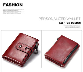 Design de Miami - Humer ™ Retro Wallet Unisex RFID - Anti -theft - anti -pickpocket -genuine cuero de cuero con cremallera soporte de monedas de monedas de monedas de monedas