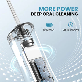 Water Flosser Cordless Oral Irrigator for Teeth Cleaning Denture Brushes for Home Travel 5 Dental Tips IPX7 Portable