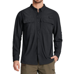 MIAMI TAC Men’s Quick-Dry Long Sleeve Shirt – UPF 50+ Sun Protection, Breathable Mesh & Outdoor Performance