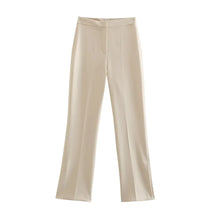 Women’s Elegant Strapless Pant Suit – Buttoned Top & Side Slit Trousers Fashion Set