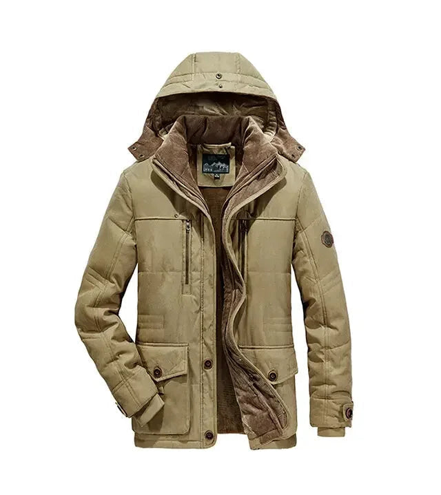 Waterproof Fleece Hooded Men Outdoor Jacket - Inclusive sizes — up to 6XL