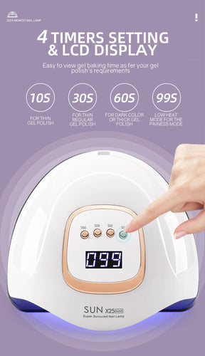 D Beauty 380W LED UV Lamp Dryer for Nails Gel Polish Drying Lamp with 4 Timer Setting Auto Sensor Professional Nail Light