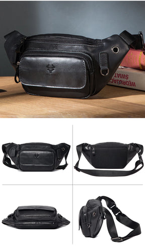 100% Genuine Leather Chest Bag unisex High-Capacity With Durable USB Charging Crossbody Bag - Free Shipping to Europe