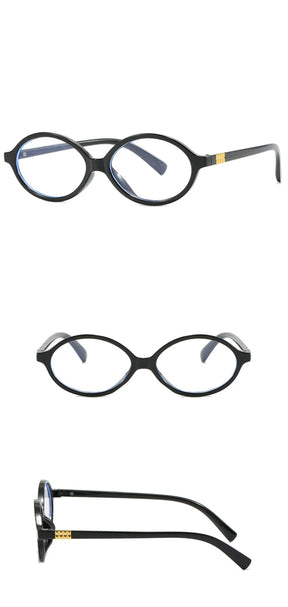 Oval Vintage Opticla Reading Glasses Women Small Size Anti Blue Light Computer Eyeglass Retro Prescription Spectacels