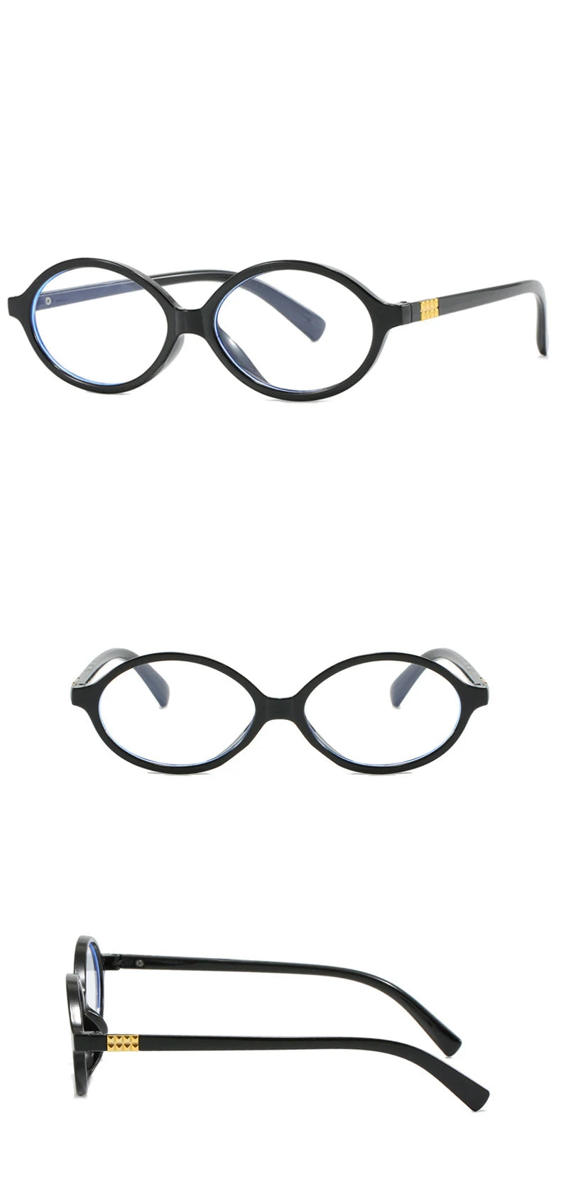 Oval Vintage Opticla Reading Glasses Women Small Size Anti Blue Light Computer Eyeglass Retro Prescription Spectacels