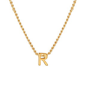 Chic Tiny A-Z Letters Necklaces for Women Girls, Gold Color Stainless Steel Initial Chokers,Small Pendent Necklaces Jewelry