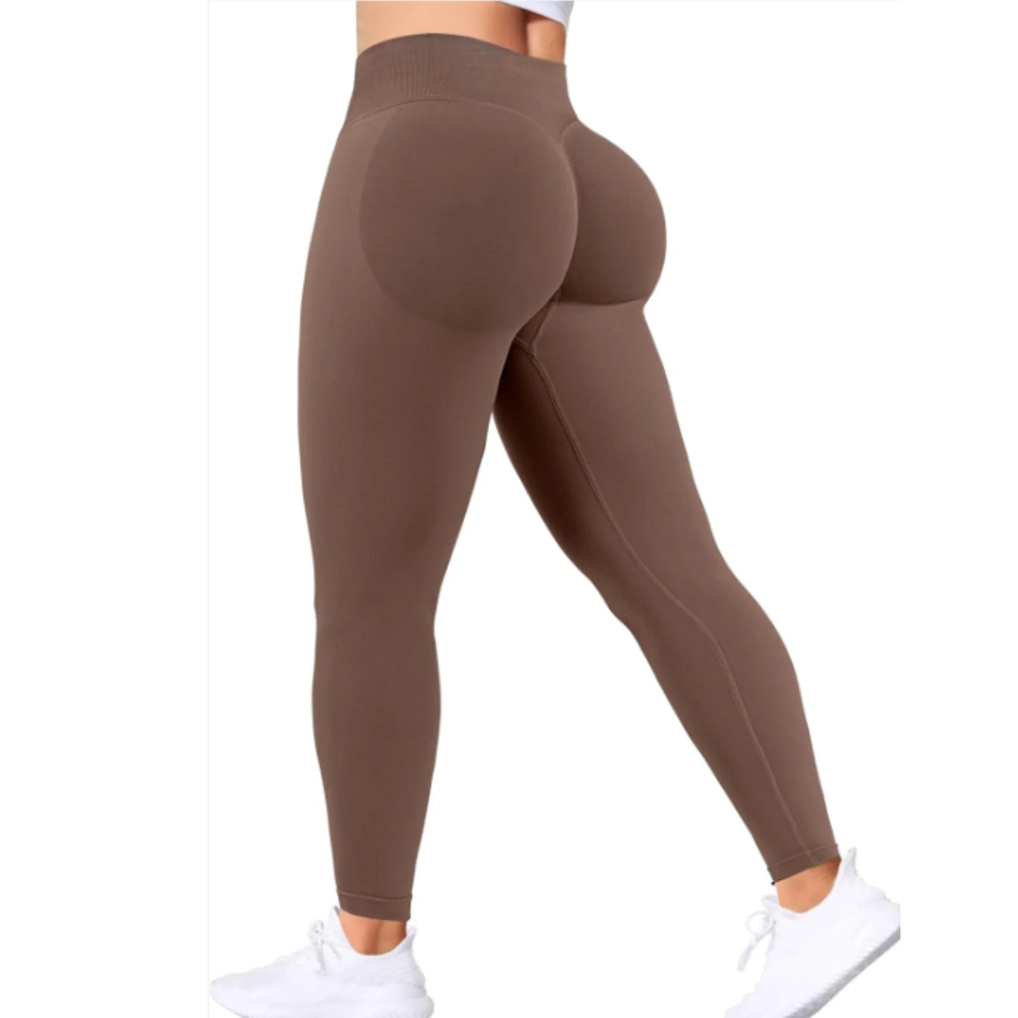 Peach-lift yogabyxor med trippel midjeband – hög midja, skulpterande passform och andningskomfort för gym och vardagsbruk.