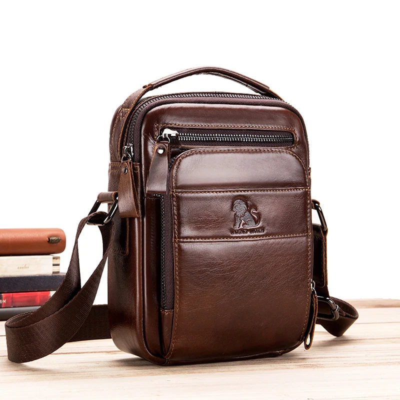 Men’s Retro Leather Crossbody – Premium Cowhide, Timeless Style & Everyday Functionality