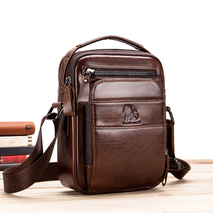 Men’s Retro Leather Crossbody – Premium Cowhide, Timeless Style & Everyday Functionality