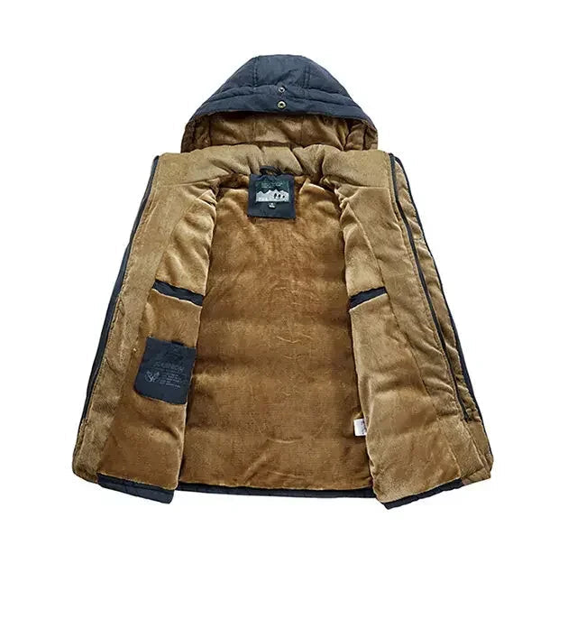Waterproof Fleece Hooded Men Outdoor Jacket - Inclusive sizes — up to 6XL