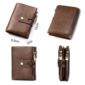 Design de Miami - Humer ™ Retro Wallet Unisex RFID - Anti -theft - anti -pickpocket -genuine cuero de cuero con cremallera soporte de monedas de monedas de monedas de monedas