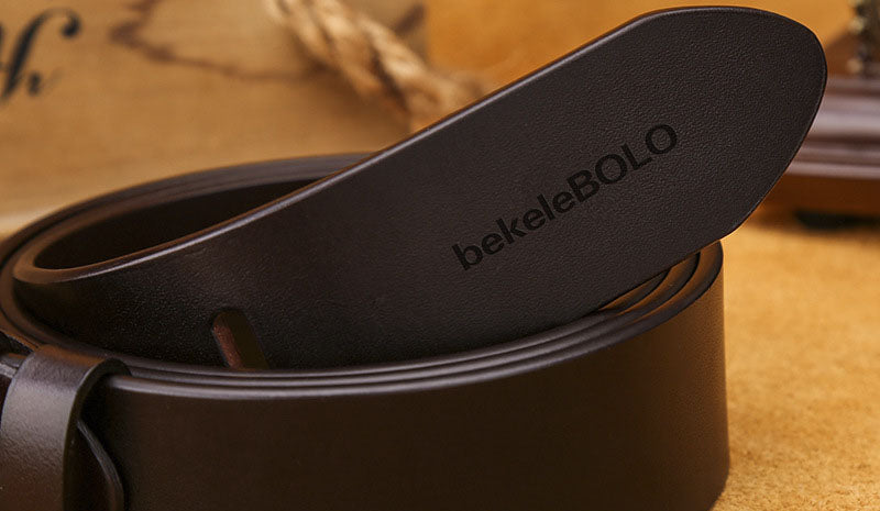 Læder unisex bælte – Fashion Alloy Buckle Luxury