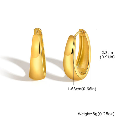 Brincos de argola de aço inoxidável simples para mulheres meninas, brinco de círculo grande cor prata dourada, joias delicadas da moda, presentes