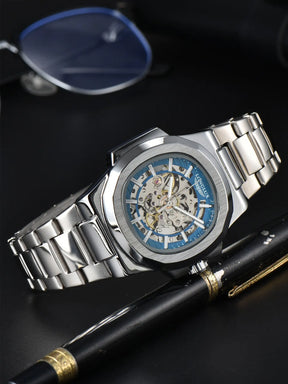 MIAMI DESIGN -LONGLUX™ Men automatic mechanical watch luxury watches waterproof skeleton stainless steel watch