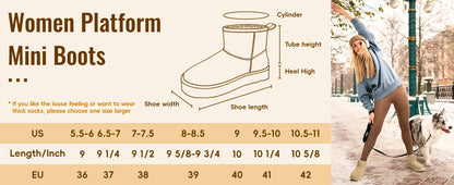 Women’s Warm Mini Mid-Calf Snow Boots – Thick-Bottomed, Fur-Lined Suede, Ultra-Comfortable Winter Shoes