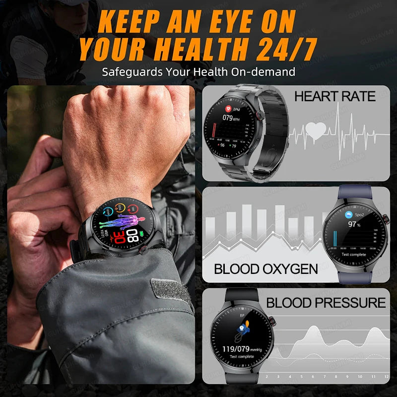 Ny omvårdnadsgrad Smart Watch Blodsyre Blod Lipid Urinsyra EKG+PPG Kroppstemperatur Bluetooth Ring Hälsa Smartwatch