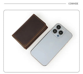 Vintage Genuine Leather Card Wallet – Compact, Durable & Multi-Use Storage